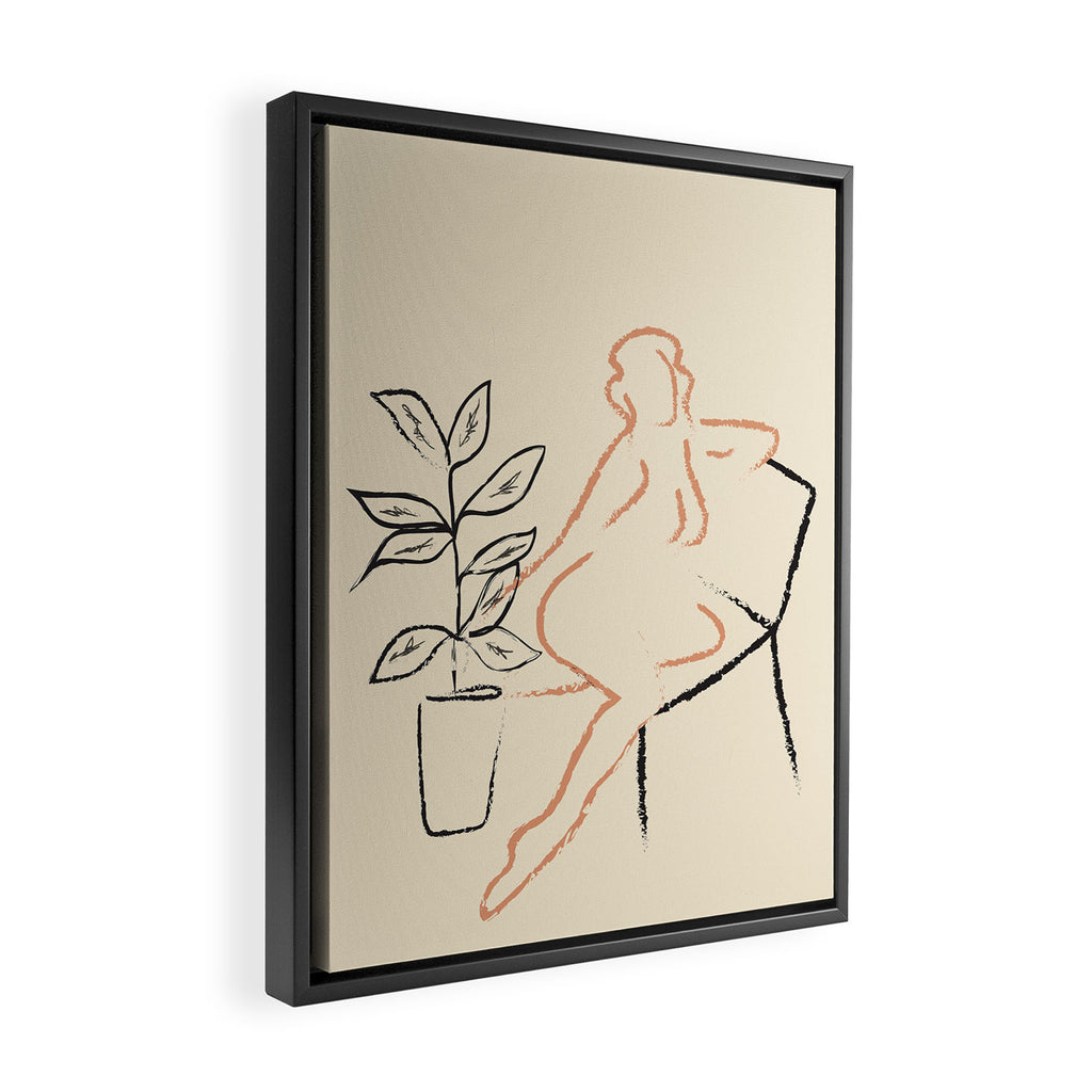 Nude Line Framed Canvas Print Gallery Image 2