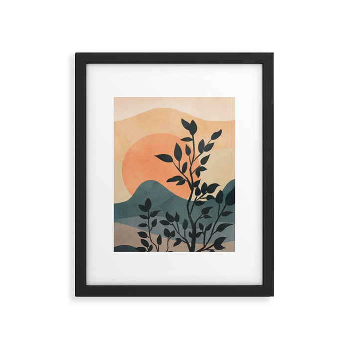 Orange Rising Sun Framed Art Print Gallery Image 1