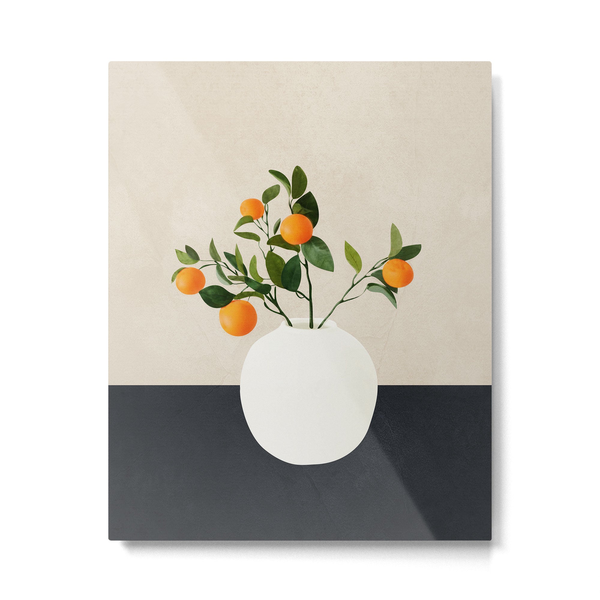  Orange Tree Branch in a Vase 01 Metal Print Gallery Image 4