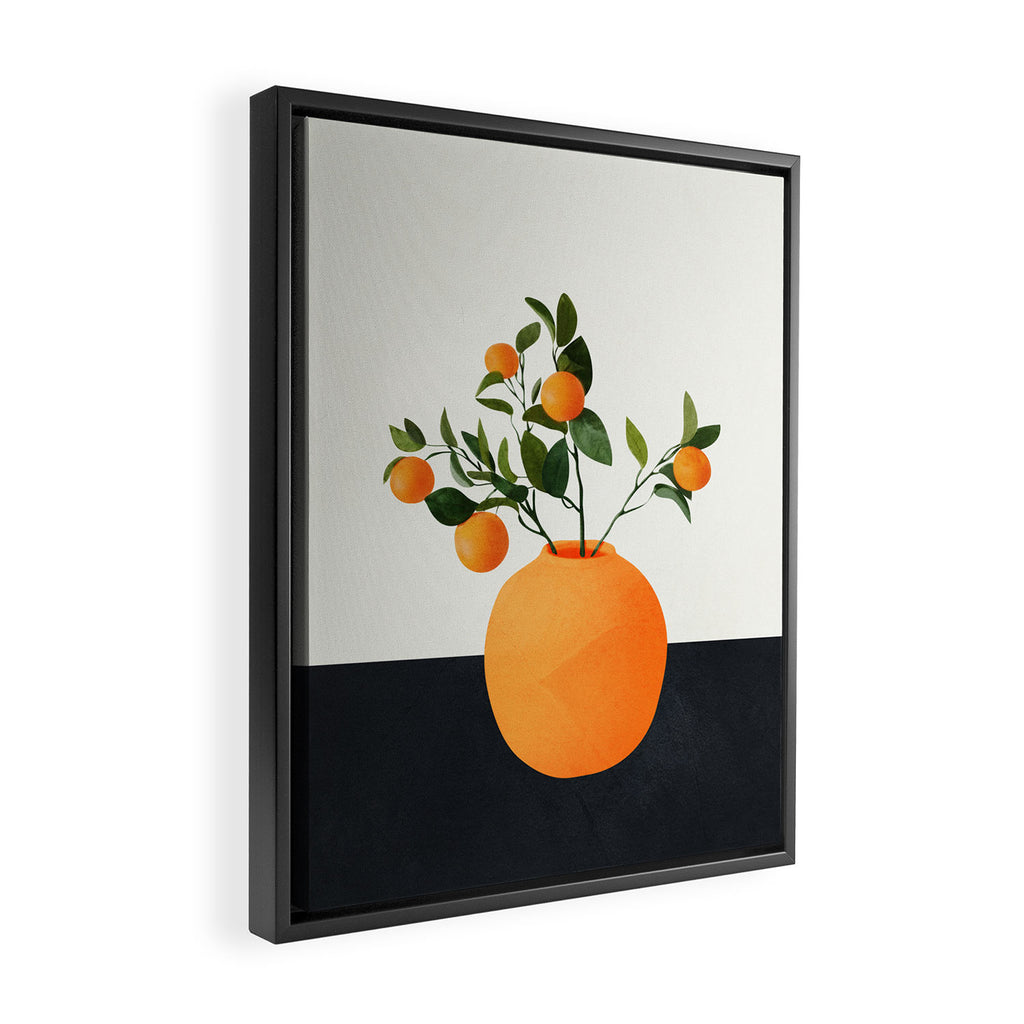  Orange Tree Branch in a Vase 02 Framed Canvas Print Gallery Image 2