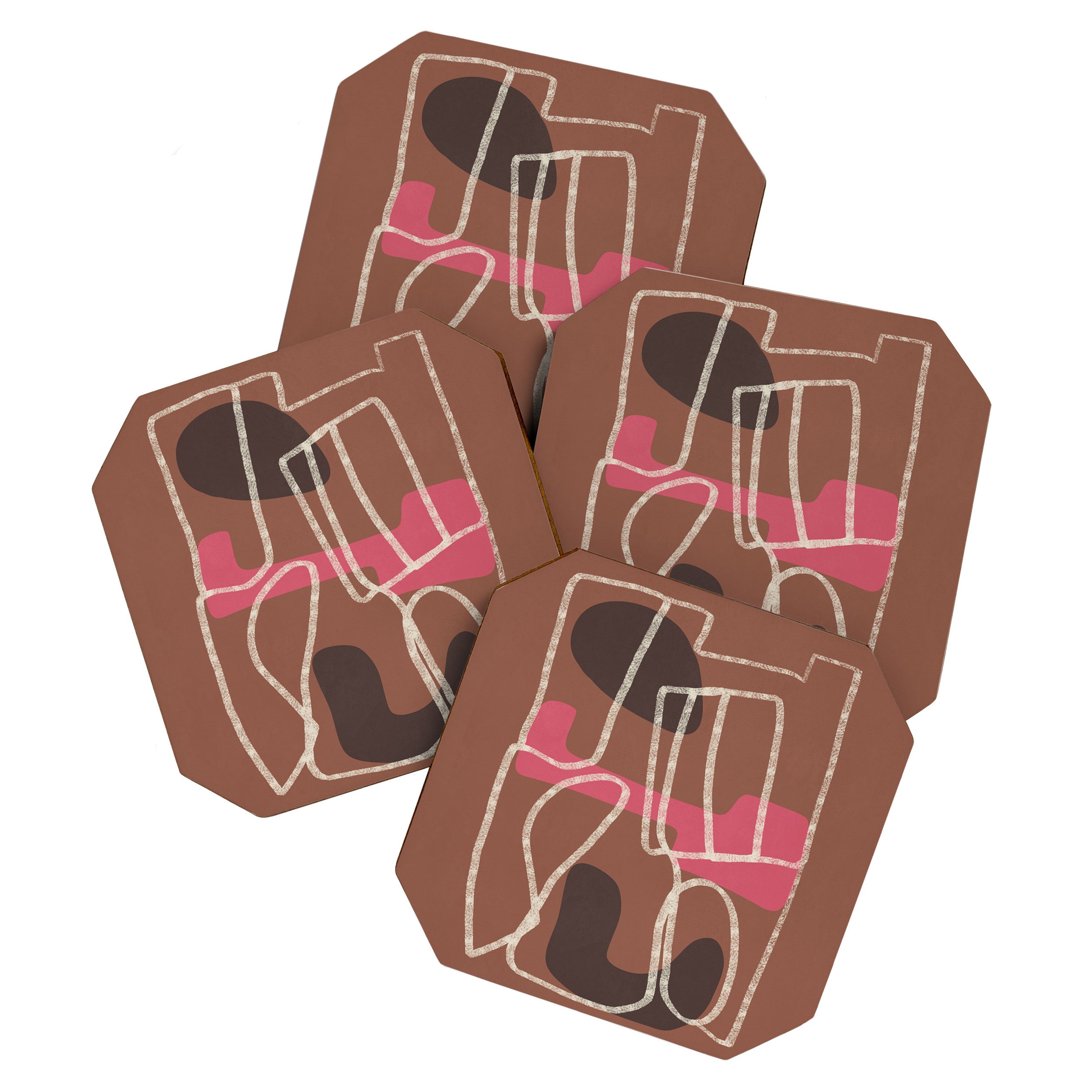Organic Minimalist Layers 3 Coaster Gallery Image 1