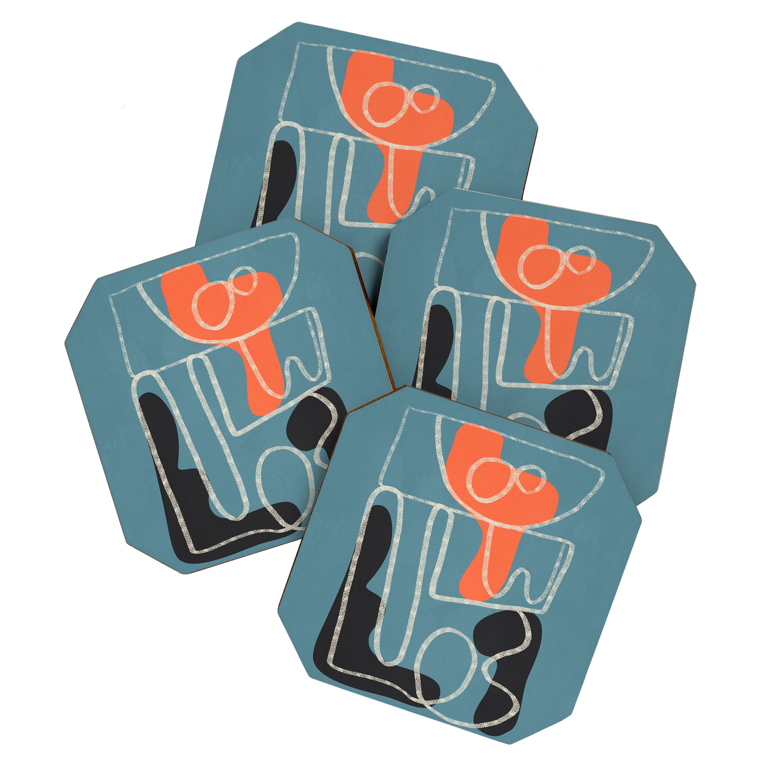 Organic Minimalist Layers 4 Coaster Gallery Image 1