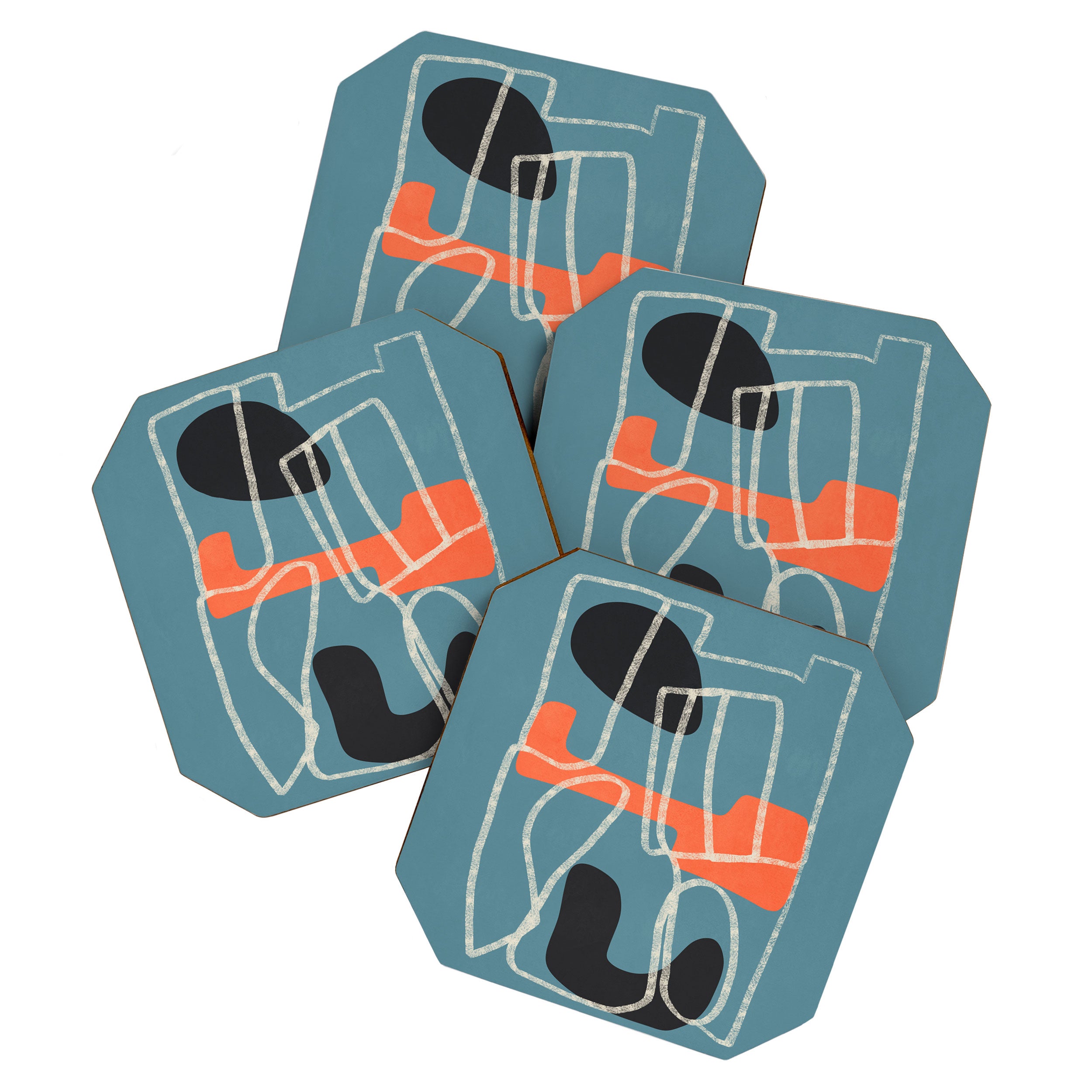 Organic Minimalist Layers 6 Coaster Gallery Image 1