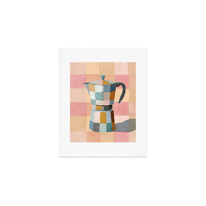 Patchwork Moka Pot Art Print Gallery Image 1