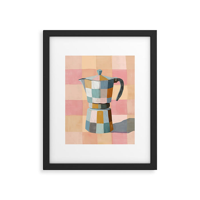 Patchwork Moka Pot Framed Art Print Gallery Image 1