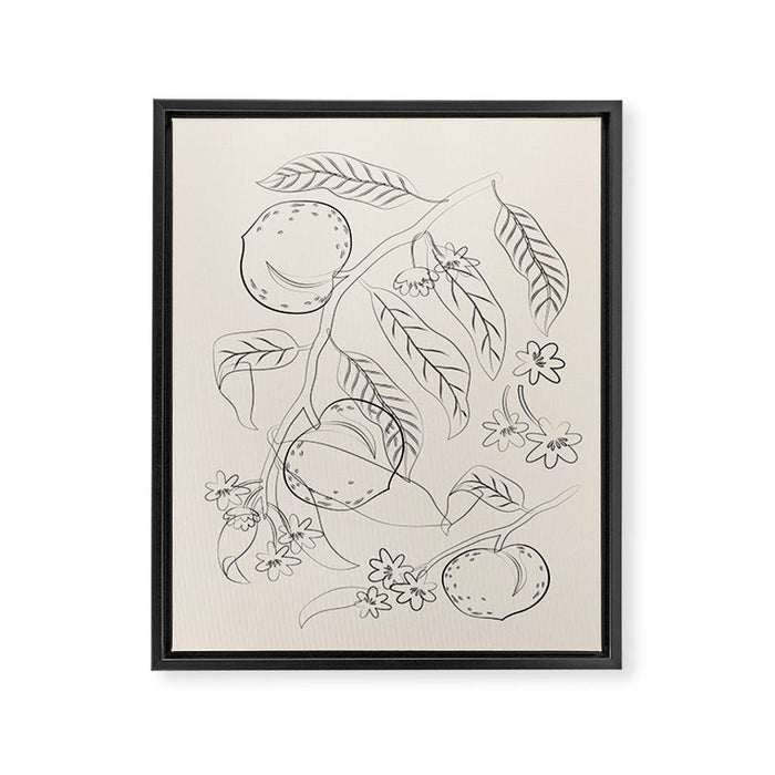 Peaches - Line Art 2 Framed Canvas Print Gallery Image 1