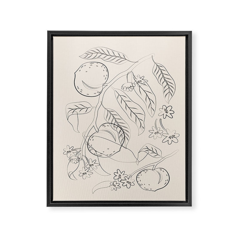 Peaches - Line Art 2 Framed Canvas Print Gallery Image 6