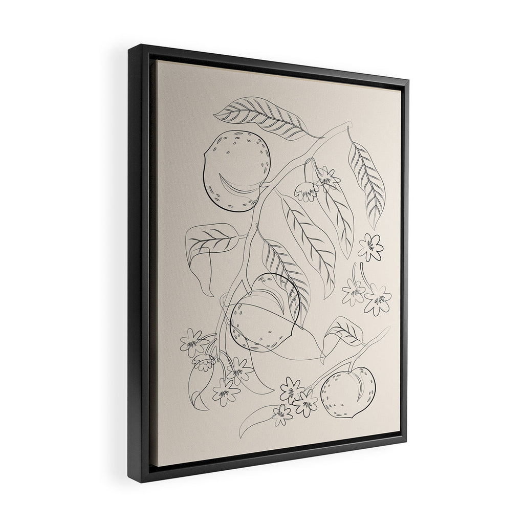 Peaches - Line Art 2 Framed Canvas Print Gallery Image 2