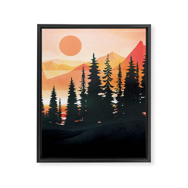 Pine Forest Sunset 2 Framed Canvas Print Gallery Image 6