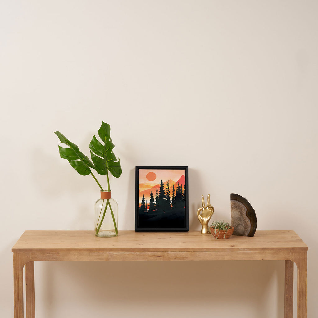 Pine Forest Sunset 2 Framed Canvas Print Gallery Image 4