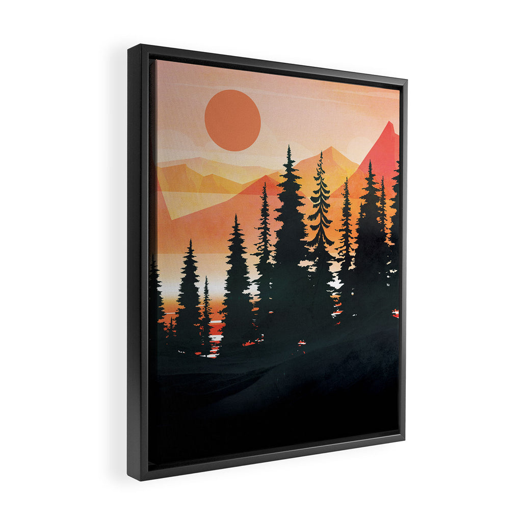 Pine Forest Sunset 2 Framed Canvas Print Gallery Image 2