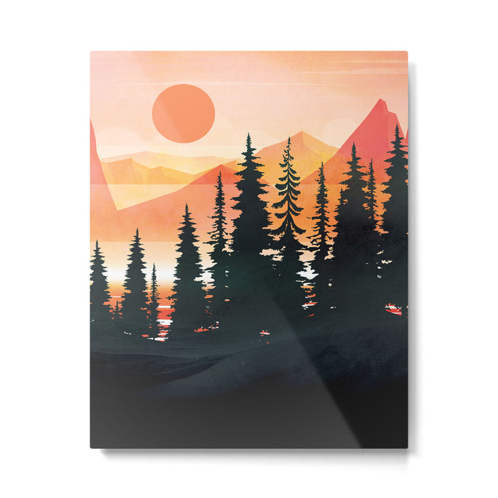 Pine Forest Sunset 2 Metal Print Gallery Image 1
