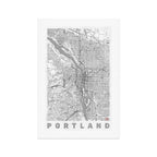 Portland City Map Line Art Print Gallery Image 1