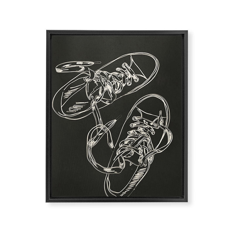 Retro Sneakers Drawing 4 Framed Canvas Print Gallery Image 6