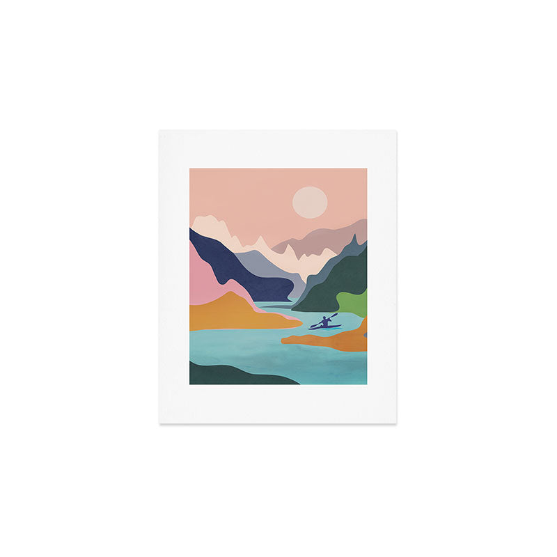 River Canyon Kayaking Art Print Gallery Image 1