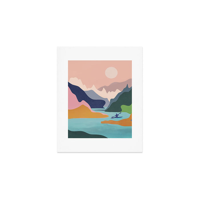 River Canyon Kayaking Art Print Gallery Image 1