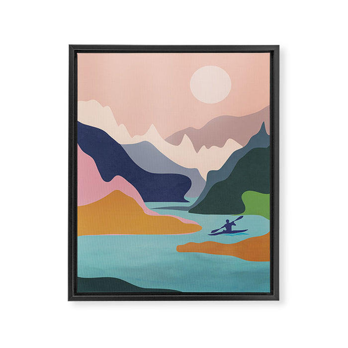 River Canyon Kayaking Framed Canvas Print Gallery Image 1