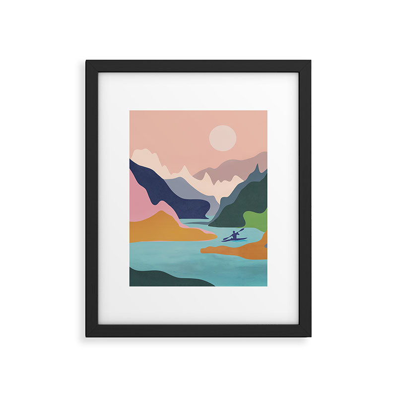 River Canyon Kayaking Framed Art Print