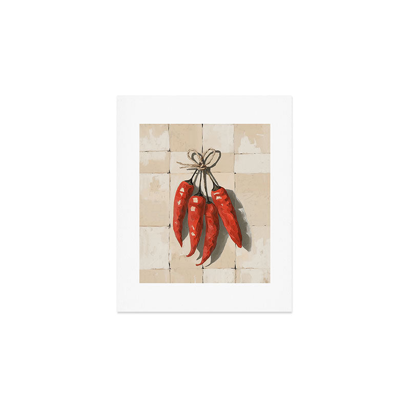 Rustic Red Peppers Art Print Gallery Image 1