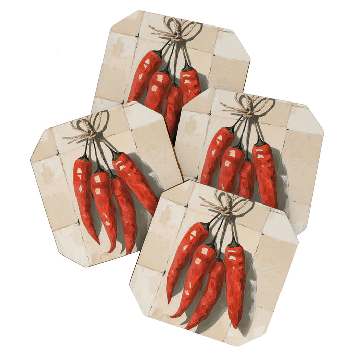 Rustic Red Peppers Coaster Gallery Image 1