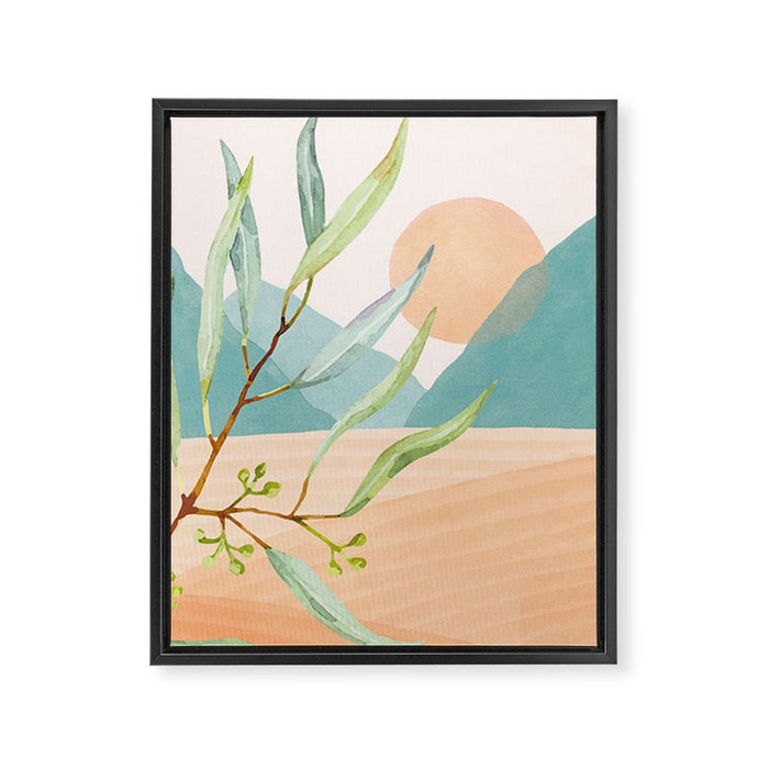 Setting Sun over the Sea 1 Framed Canvas Print Gallery Image 1
