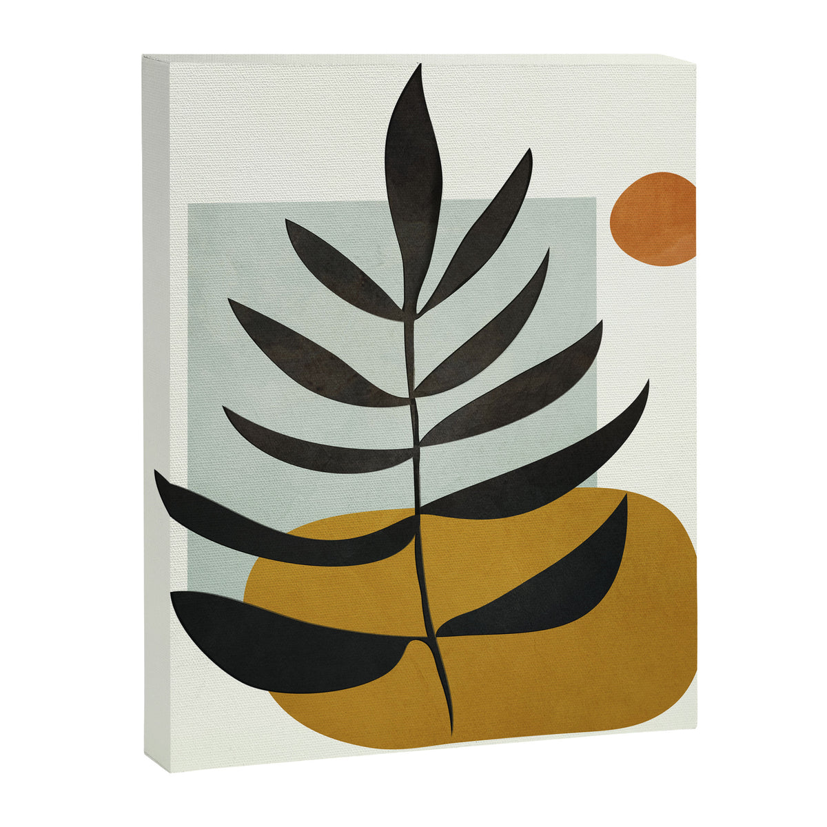 Soft Abstract Large Leaf Canvas Print Gallery Image 6