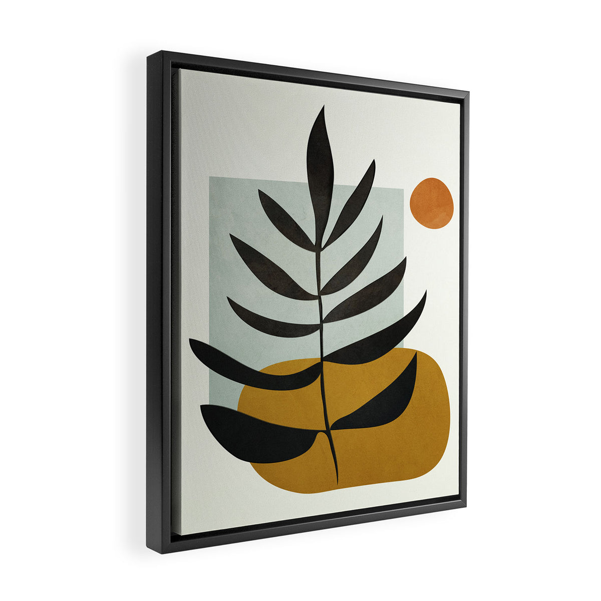Soft Abstract Large Leaf Framed Canvas Print Gallery Image 2