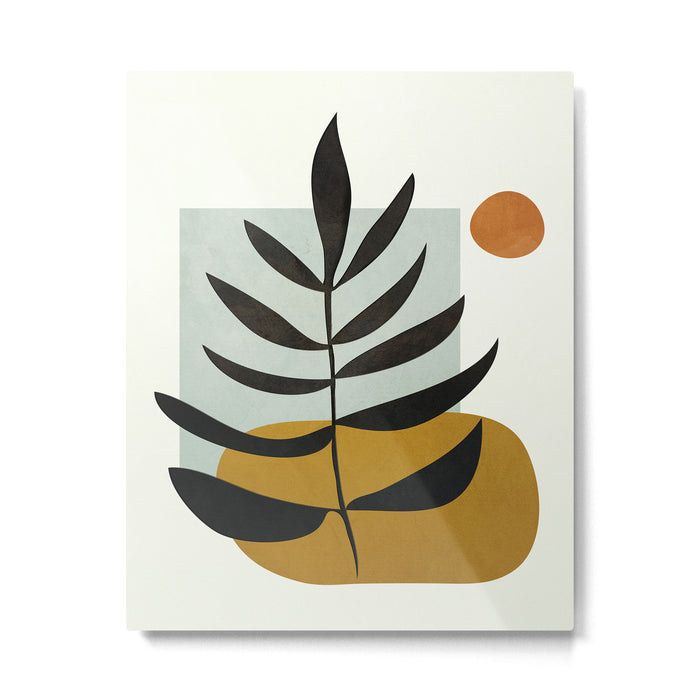 Soft Abstract Large Leaf Metal Print Gallery Image 1