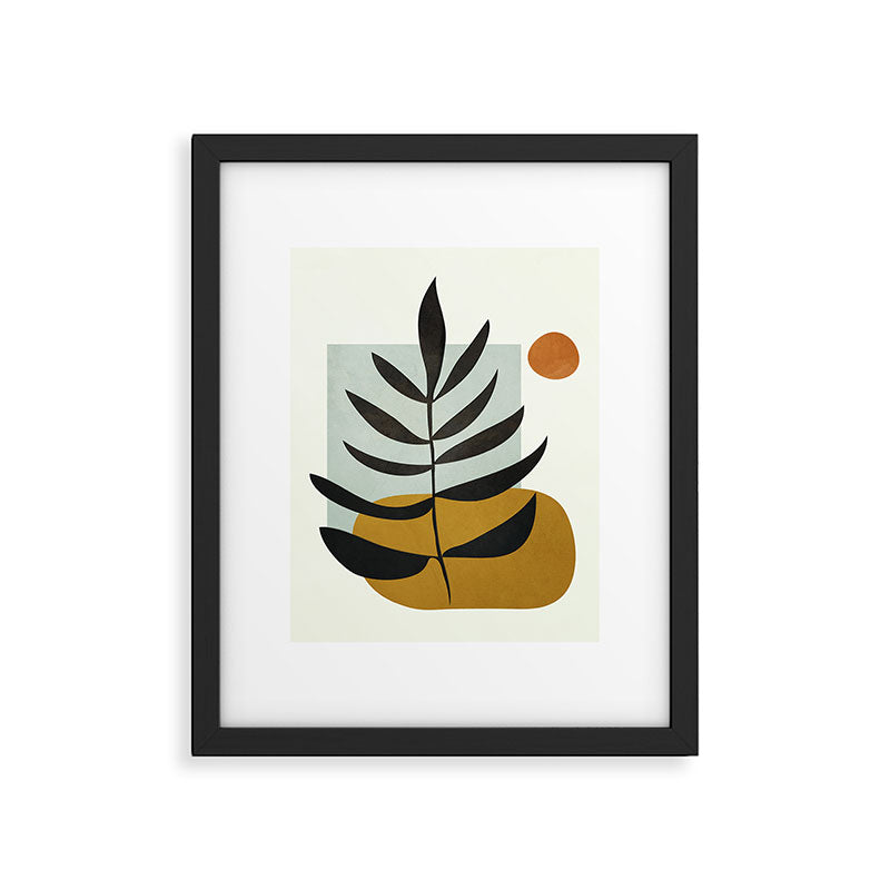 Soft Abstract Large Leaf Framed Art Print Gallery Image 5