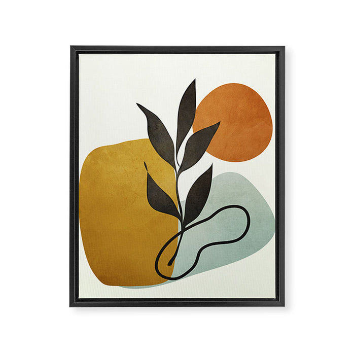 Soft Abstract Small Leaf Framed Canvas Print Gallery Image 1