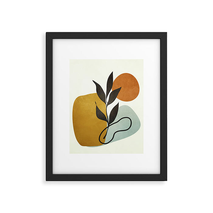 Soft Abstract Small Leaf Framed Art Print Gallery Image 1