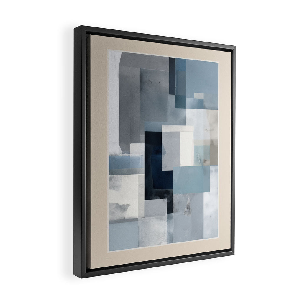 Soft Blue Forms I Framed Canvas Print Gallery Image 2