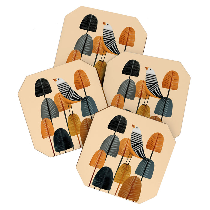 Song in the Autumn Grove Coaster Gallery Image 1