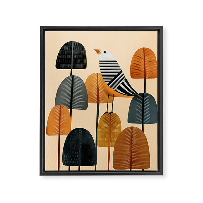 Song in the Autumn Grove Framed Canvas Print Gallery Image 1