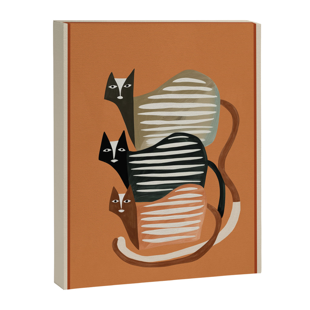 Stacked Abstract Cats Canvas Print Gallery Image 6