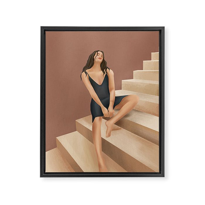 Stairs Framed Canvas Print Gallery Image 1
