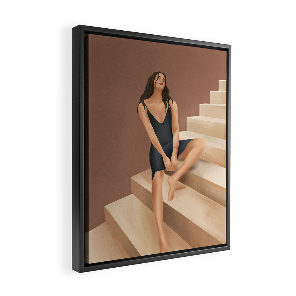 Stairs Framed Canvas Print Gallery Image 2
