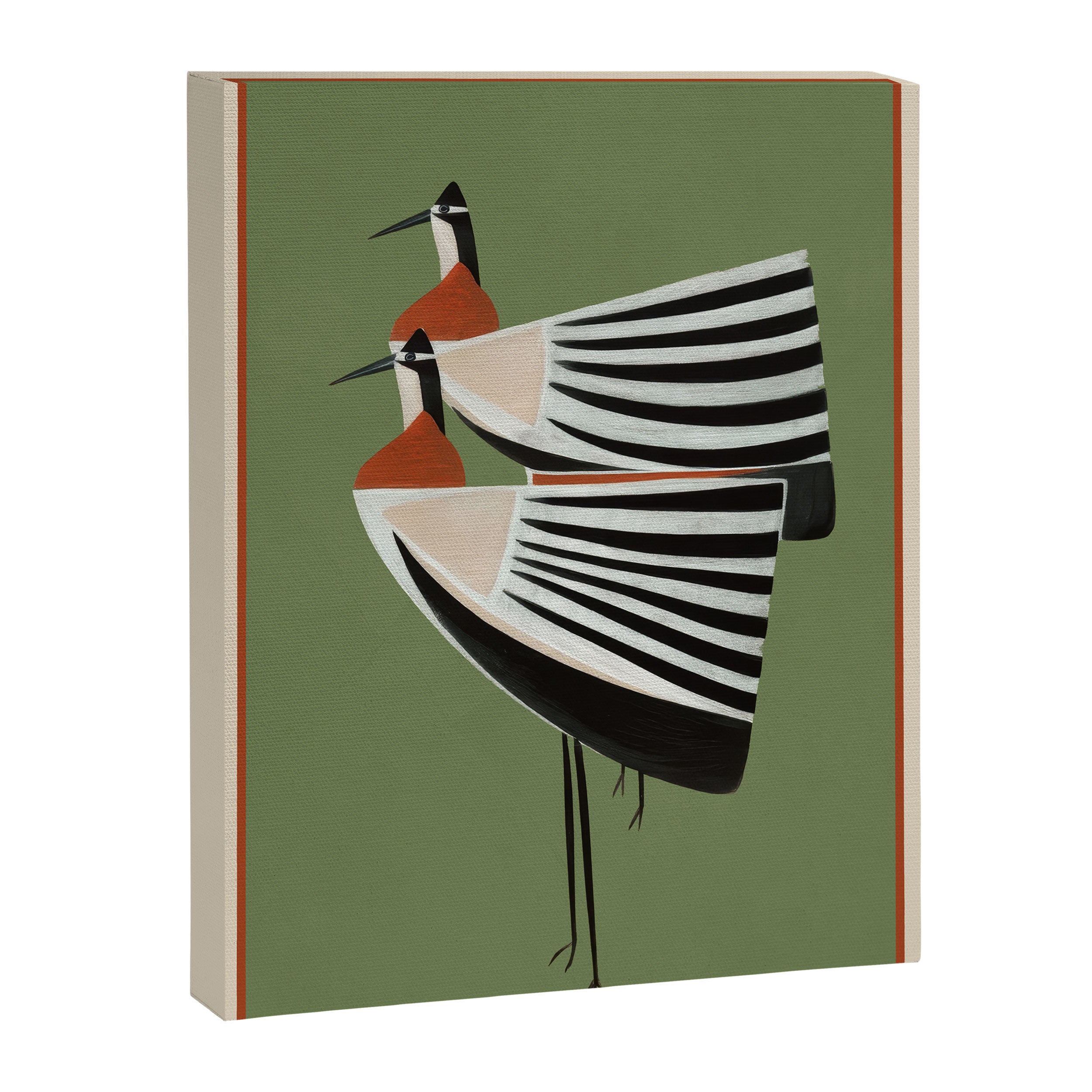 Striped Bird Pair Canvas Print Gallery Image 6