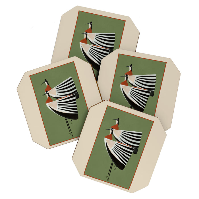 Striped Bird Pair Coaster Gallery Image 1