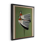 Striped Bird Pair Framed Canvas Print Gallery Image 2