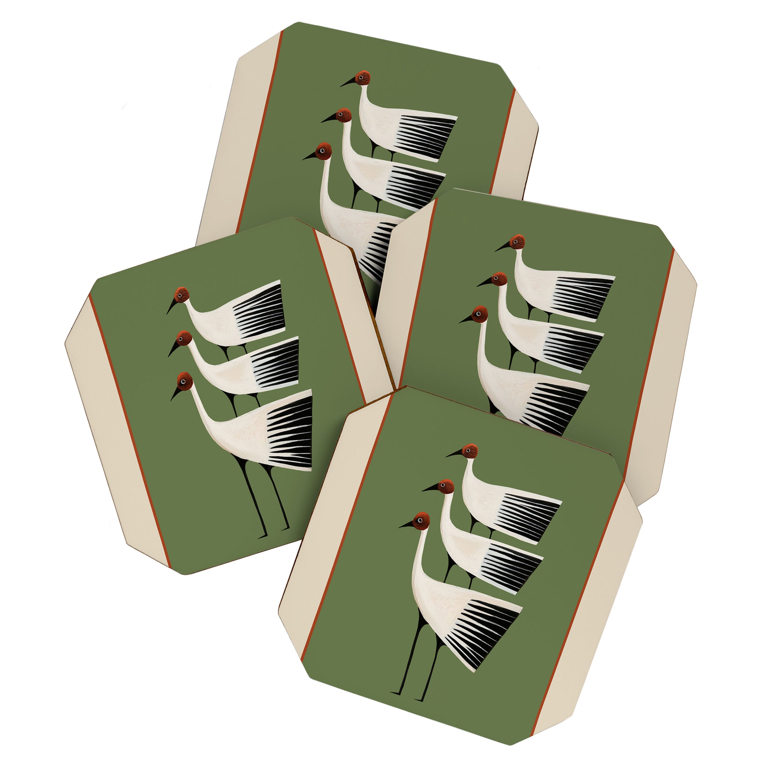 Striped Bird Trio Coaster Gallery Image 1