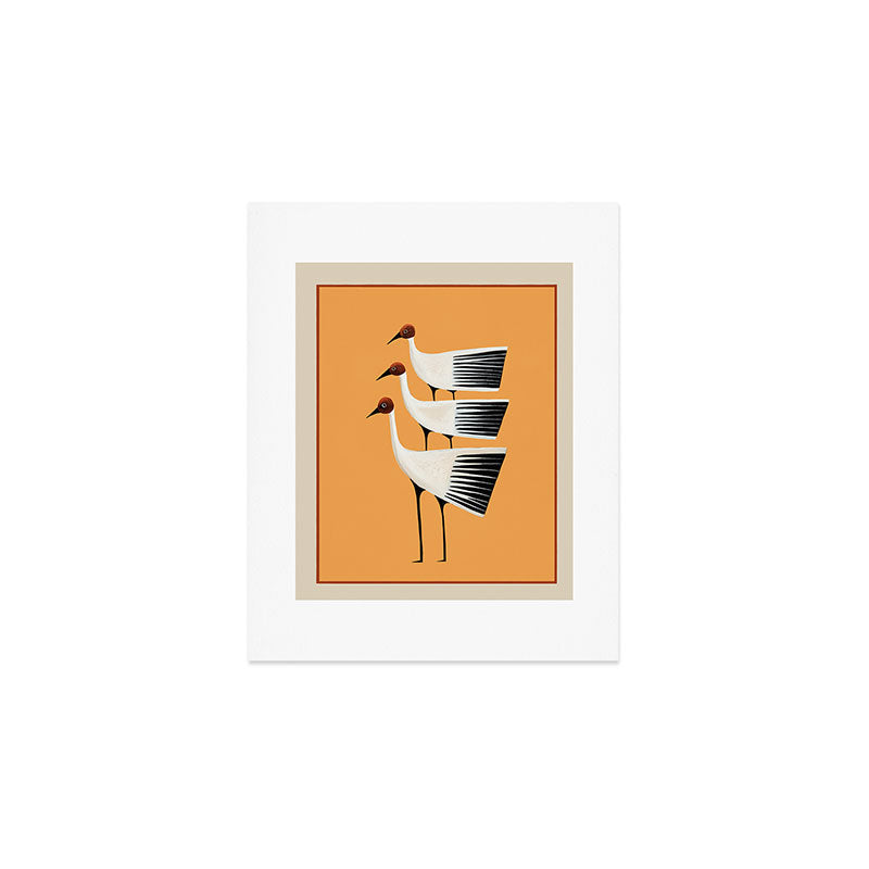 Striped Bird Trio II Art Print Gallery Image 1