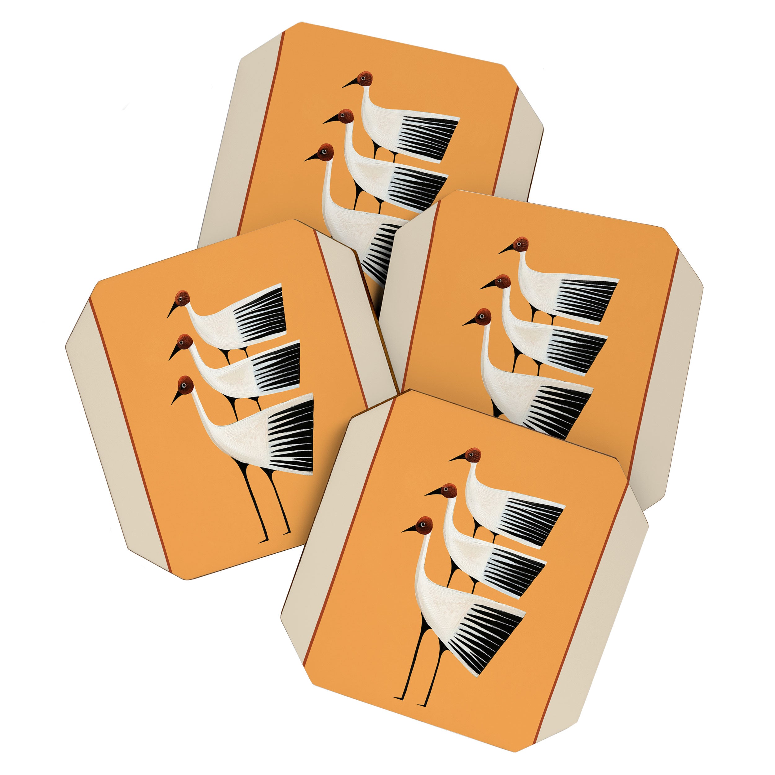 Striped Bird Trio II Coaster Gallery Image 1
