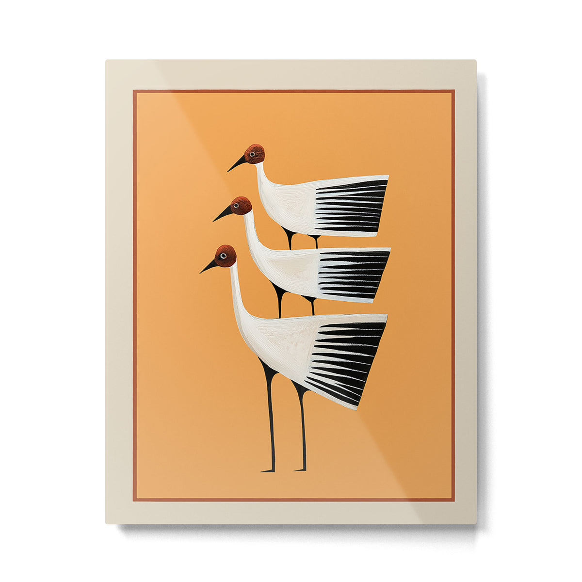 Striped Bird Trio II Metal Print Gallery Image 4