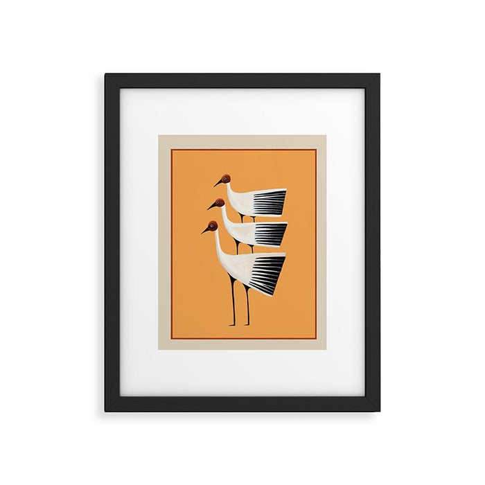 Striped Bird Trio II Framed Art Print Gallery Image 1
