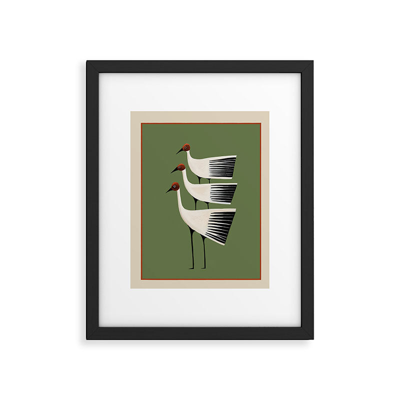 Striped Bird Trio Framed Art Print Gallery Image 5