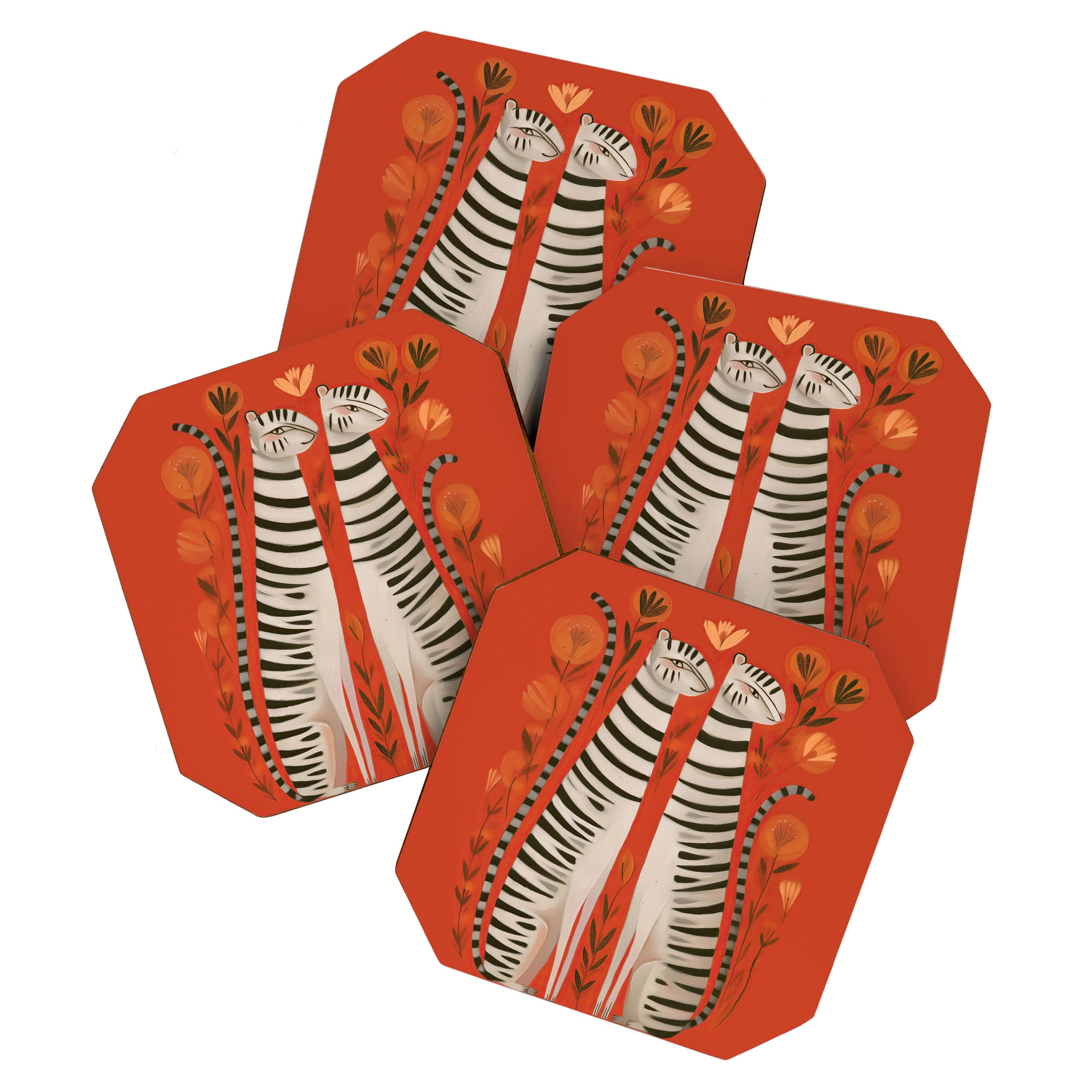 Striped Cat Pair Coaster Gallery Image 1