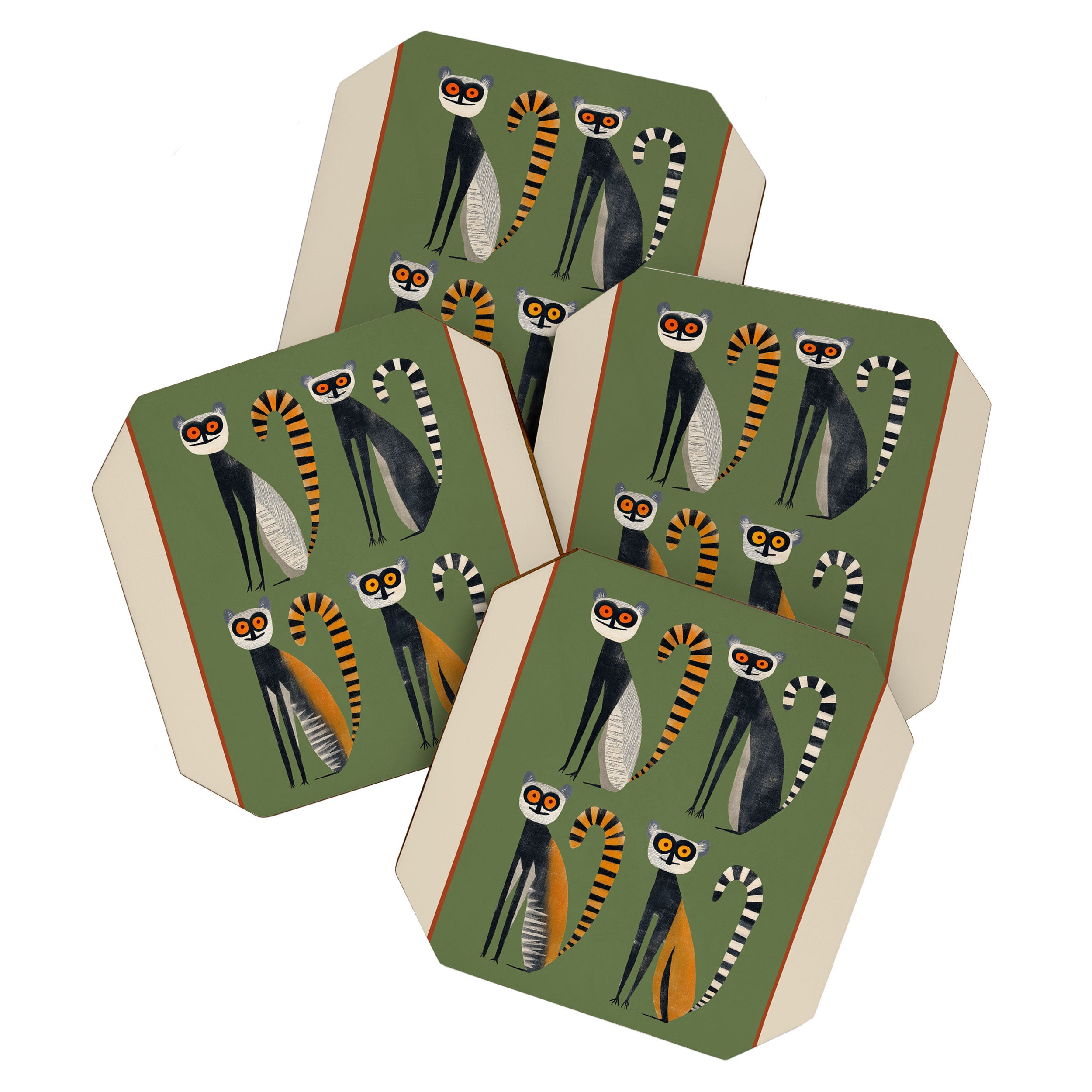 Striped Lemurs Coaster Gallery Image 1
