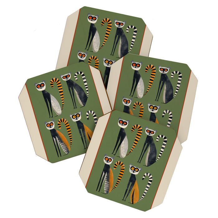 Striped Lemurs Coaster Gallery Image 1