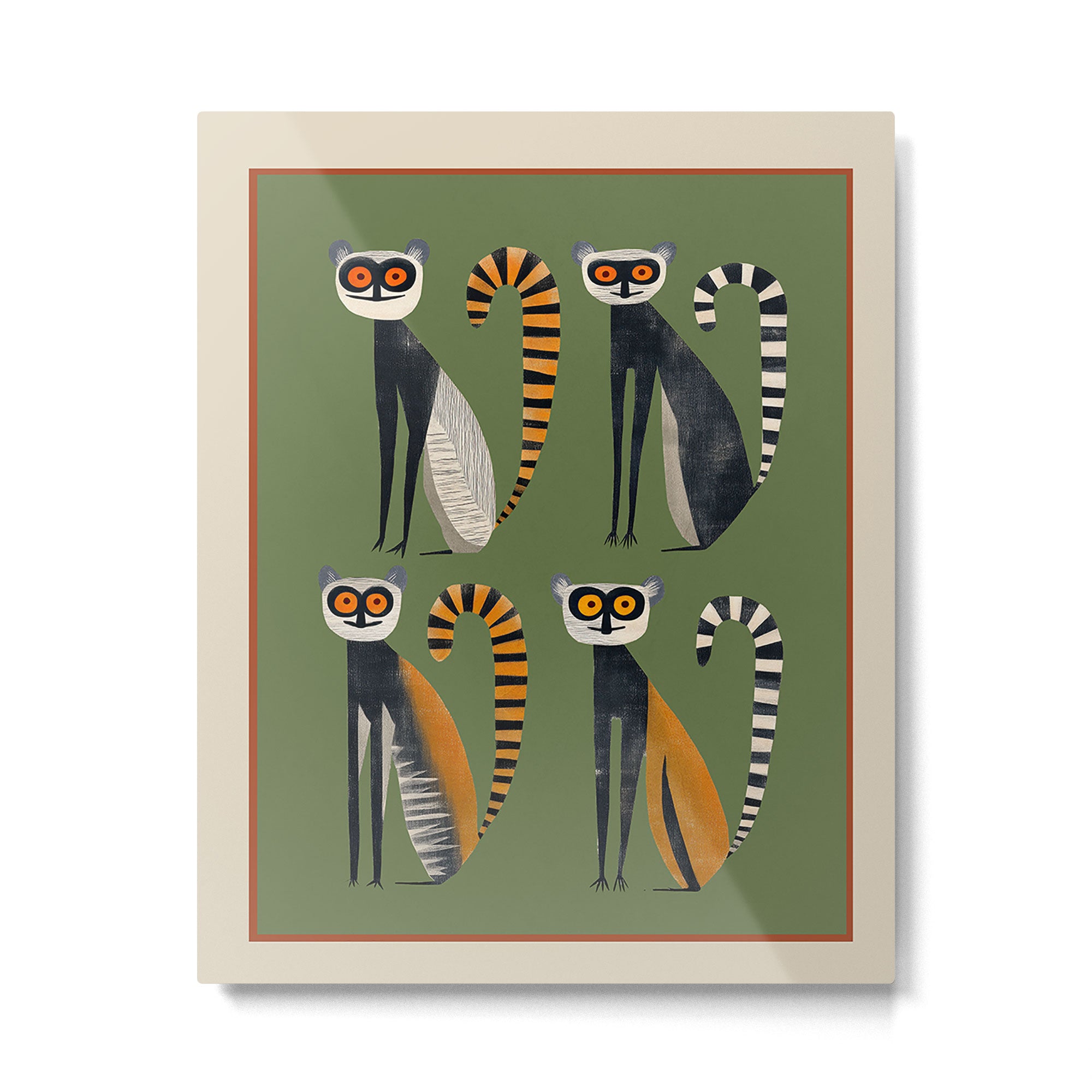 Striped Lemurs Metal Print Gallery Image 4